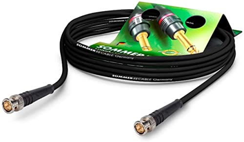 Sommer Cable 30cm BNC-Kabel 6G-SDI Video-Patchkabel 3G 1.5G UHD 4K SC-Vector 0.8/3.7, HICON BNC-Stecker 0.8/3.7-6G, kurz, schwarz - VT6G-0030-SW-SW - 0,3m - 0.98ft