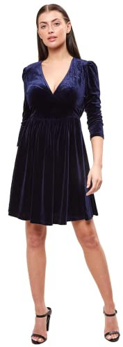 Louche Annalise-Velvet Robe de soirée Formelle, Navy, 8 Femme