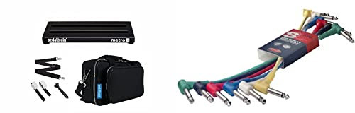 Pedaltrain PT-M16-SC Metro 16 with Soft Case 3 Rails - 16” x 8” & Stagg SPC015L E Patch Cable