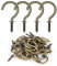 RELBRO Schraubhaken, Bronze, 3.8 cm, Tassenhaken, Schraubhaken, Metall, robuste Schraubbefestigung, Wandhaken, Pflanzenhaken zum Aufhängen von Pflanzen, Tassen, Utensilien, Windspiel, 50 Stück
