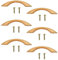JUNMEIDO 6 Piezas Tiradores de Madera para Muebles 128mm Manijas para Cajones de Madera Tiradores Armarios Madera Natural Manijas para Muebles de Cocina de Madera con 12 Tornillos para Puertas
