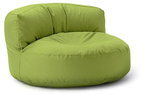 Lumaland Sitzsack Lounge | Sofa-Sitzsack 90 x 50 cm mit Rückenlehne | Indoor & Outdoor Beanbag | Wasserabweisend & Robust | Mit anpassungsfähiger EPS-Füllung | Waschbarer Bezug [Grün]
