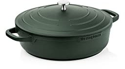 Westinghouse PERFORMANCE SERIES Sauteuse avec couvercle, 32 cm, pour induction et tous types de feux, poêle revêtue avec poignée, bord haut, passe au four et au lave-vaisselle, verte