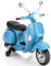 DREAMADE Vespa Elektro Kindermotorrad mit Hilfsrad, Elektrofahrzeug, Elektromotorrad mit Musik & Scheinwerfer & MP3, für Kinder ab 3 Jahren (Blau)