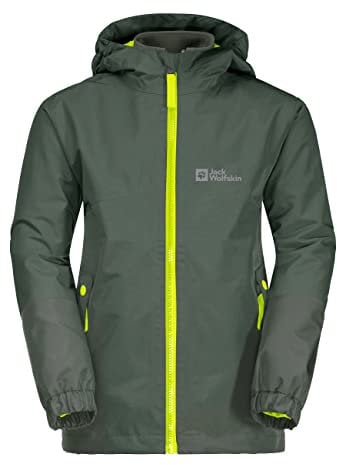 Jack Wolfskin Jungen Iceland 3in1 B Jacket, Thyme Green, 128 EU