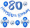 80 Geburtstag Deko, 80. Geburtstag Mann Frauen,80 Jahr Geburtstagdeko,Happy Birthday Girlande Ballon Blau Deko,Deko 80. Geburtstag Konfetti Luftballons,Banner Birthday Party Decorations