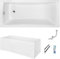 ECOLAM Baignoire rectangle Optima 160x70 cm | tablier en acrylique | pieds siphon + silicone | Baignoire acrylique blanc