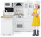 GYMAX Kids Corner Kitchen, Wooden Toy Kitchen with Sink, Stove, Microwave, Oven, Range Hood, Refrigerator, Water Dispenser and Cookware Accessories, Children Role Play Kitchen for Girls Boys (11 in 1)