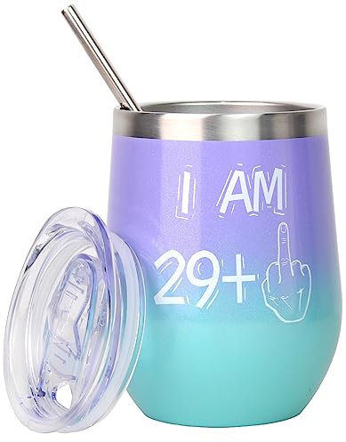 BOKALAKA 30. Geburtstag Frauen, 30. Geburtstagsgeschenk FüR Frauen, Edelstahl Weinbecher Geschenke 30 Geburtstag Frau, Birthday Gift 30. (350ml)