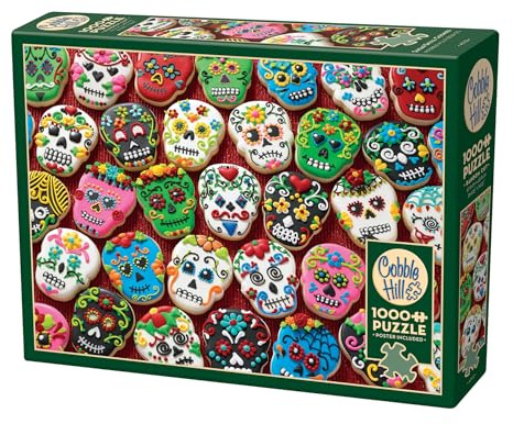 Cobble Hill 3840122 Totenkopf Plätzchen, 1000 Teile Puzzle inkl. Puzzleposter für Erwachsene und Kinder ab 12 Jahren, Foodart, Dia de los Muertos