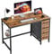 CubiCubi 120 * 50 cm Computer Desk with 4 Drawers, Home Office Small Desk with Storage, Modern Study Writing Desk, Rustic Brown