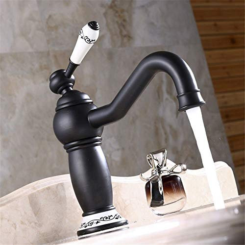 Wasserhahn, Porzellan-Waschtischarmatur, Waschbecken-Wasserhahn, Retro-Bronze, Warm- und Kaltwasserhahn, Einloch-Einzelloch, wassersparend Fashionable
