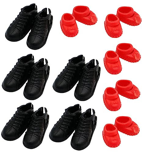Yardenfun 10 Paar Mini-Skateboard-Schuhe Schwarzer Anzug Spielzeug-Hausschuh Mini-Regenstiefel Winzige Schuhe Puppenstubenschuhe Mini-hausverzierungen Mini-Turnschuhe Abs Miniatur Hausschuhe
