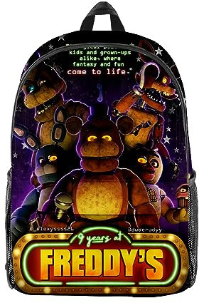 Zhongkaihua FNAF Rucksack für Schule, Backpack FNAF Security Breach Merch, Back to School Supplies FNAF Bag Rucksack für Jungen und Mädchen, 47 * 28CM