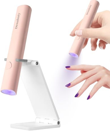 Lampe U V Ongles Gel, Denabuty Mini Lampe UV LED 3W Sans Fil, Séchoir à Ongles Efficace et Rapide Professionnel avec USB Rechargeable Portable pour Gel Pose Americaine, Vernis Semi Permanent Rose