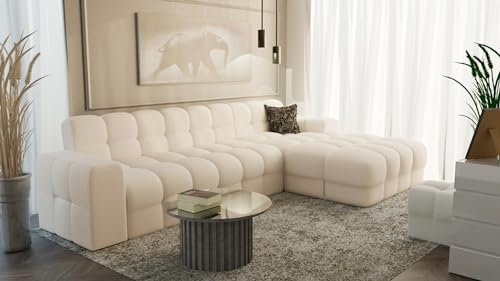Verona Idee Ecksofa Rio -TENZA- Sofa zum Entspannen Moderne Stil - Ottomane Links-Rechts - BEIGE/M-312 * 170 * 79