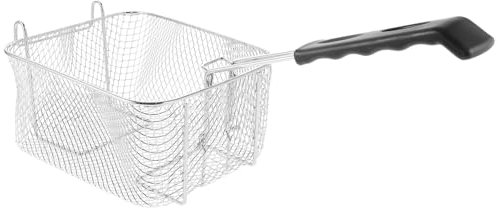 HOLIDYOYO Cesta De Freír De Acero Inoxidable Con Malla Colador De Cocina y Herramienta De Presentación Diseño De Gran Capacidad y Mango Extraíble Plata