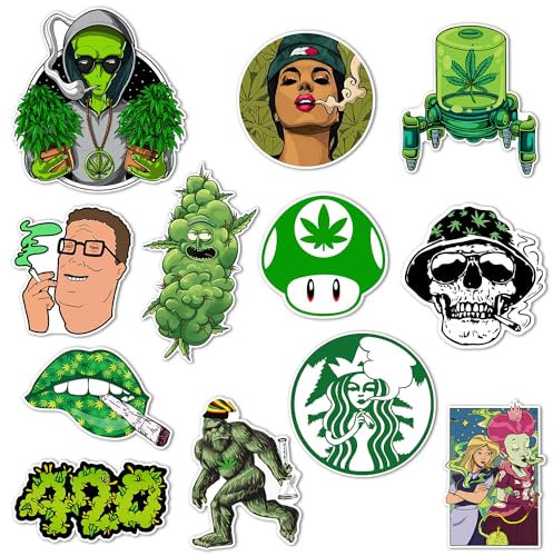 GTOTd Weed Fridge Magnet Kühlschrankmagnet (12 Stück) Geschenke Merch Stoner Dekoration Stoßstangen Aufkleber Kühlschrank Metallmagnet Flexibel Wiederverwendbar Magnetisches Vinyl