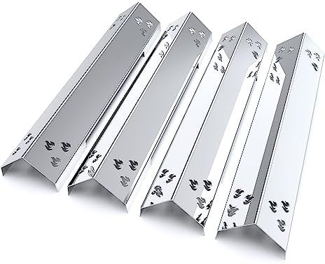 teileplus24 BR10-4-SG Gasgrill Edelstahl Brennerabdeckung kompatibel mit Jamestown Knox 4-Brenner | Flavorizer Bars | Passgenau | Rostfrei | Brennerschutz