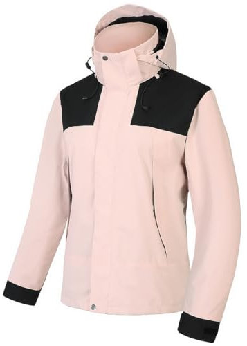 PADOLA Veste Femme mi Saison Veste imperméable Veste de Pluie Randonnée légère Softshell Respirant Coupe Vent Chic Trench Coat Poncho Cape Pluie Manteau Automne Hiver Printemps été (1 Rose, L)