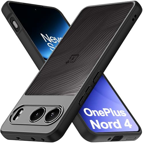 RollinCase Hülle für OnePlus Nord 4 5G, Harter PC und Flexible TPU Kratzfeste und Stoßdämpfende Handyhülle, Schwarz