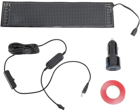 Kuuleyn Scrollendes LED-Werbeschild, Bluetooth-APP-Steuerung, scrollende helle Werbe-LED-Schilder, RGB-Perlen, IP66, wasserdichtes USB-LED-Schild-Matrix-Panel für Geschäft, Auto,