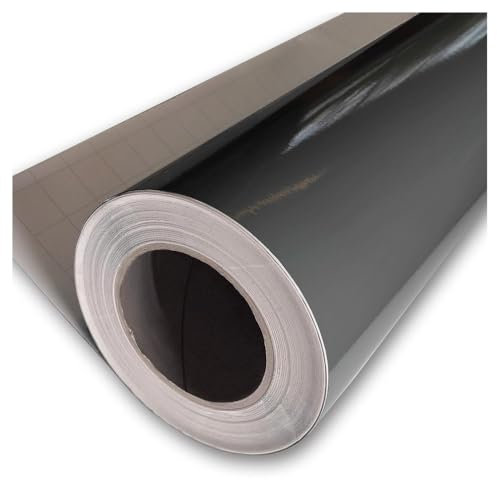 Rouleau adhésif Gris Foncé aspect brillant 61,5 cm x 5 m, vinyl autocollant multi usage vendu au mètre, adhésif de décoration au mètre