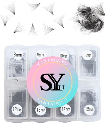 600 Fans 20D Premade Volume Eyelash Extensions 8-15mm Mixed Length Pre-made Fans Thin Volume Lash Extensions D Curl Handmade Loose Volume Lashes (20D-0.05-D-8-15mm）