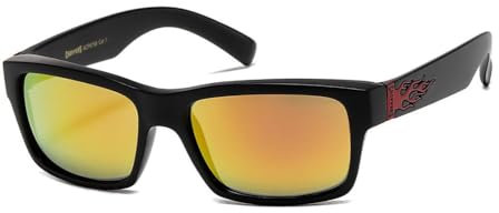 hotrodspirit - lunette de soleil choppers petit flamming rouge verre doré homme mixte