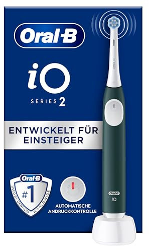 Oral-B iO Series 2 Elektrische Zahnbürste/Electric Toothbrush, 1 Aufsteckbürste, 3 Putzmodi für Zahnpflege, Magnet-Technologie, Designed by Braun, Forest Green