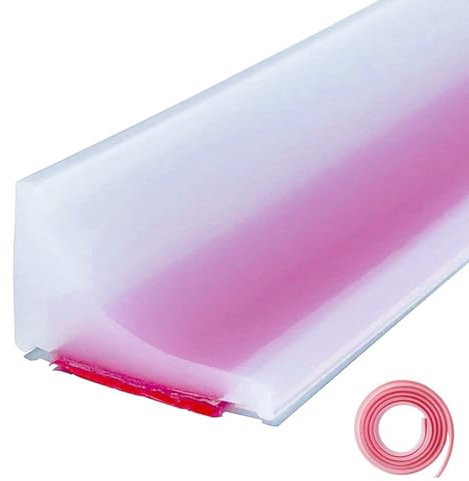 39/1M Clear Wet Room Floor Barrier，Silicone Shower Door Threshold Water Dam,Bath Edging Trim Water Retaining Seal Strip,Self-Adhesive Water Stopper for Kitchen Sink,Bathroom Floor,Shower Tray