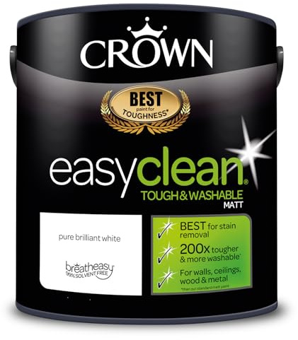 Crown Easyclean Matt Emulsion Paint 2.5L Pure Brilliant White