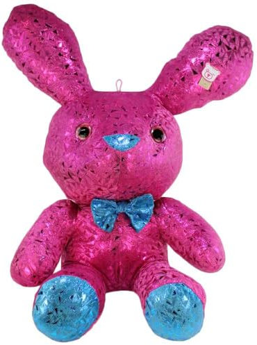 BEMIRO Osterhase Plüschtier groß – 90 cm (60 cm sitzend) – Mit Schlaufe & glitzernden Kunststoffaugen – Zum Kuscheln & Dekorieren (Pink)