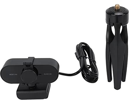 RASTKY HD-Webcam, 1440P USB2.0-Schnittstelle mit Integriertem Mikrofon mit Geräuschunterdrückung, Desktop-Kamera Zur Stativmontage für Live-Übertragung, Online-Unterricht,