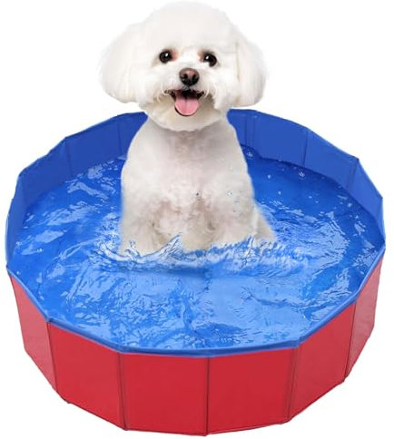 Faltbar Hundepool,50x8 cm Hundepool für Große & Kleine Hunde,PVC Hundepool,Faltbare Hundepools für Kleine,Faltbarer Hundepool für Kleine Hunde,Hunde Schwimmbecken für Hund,Kinderschwimmbad