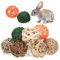 COLLBATH 8pcs Small Animal Chew Balls for Tooth Grinding and Play Natural Grass Balls for Rabbits Guinea Pigs Hamsters and Chinchillas Durable Fun and Engaging Toys for Furry Friends