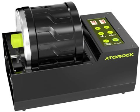 Professional Rock Tumbler Kit, 4LB Extra-Large Barrel with Cutting-Edge Brushless Motor, Adjustable Speed & Timer, Durable Metal Base for Adults & Rock Collectors – Includes Full Accessories