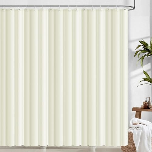 Leseed beige Tenda Doccia Antimuffa 240x200 cm con Anelli | Shower Curtain Tessuto Realizzata in Fibra di Poliestere Impermeabile Asciugatura Rapida