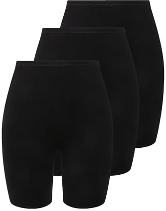 Ulla Popken Damen Pantys, 3er-Pack Panties, Schwarz, 54-56 EU