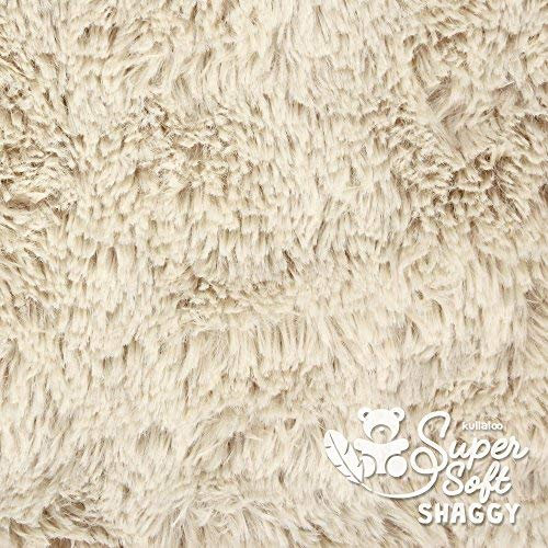 kullaloo Microfaser Zottelplüsch/Plüschstoff Shaggy als Meterware 15mm bis 30mm Florlänge – 0,5m (beige/latte)