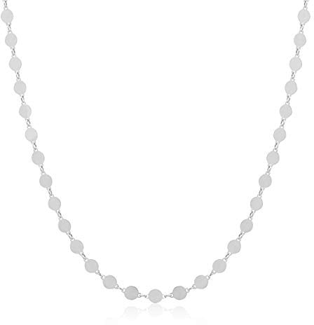 WANDA PLATA Kette Plättchen für Mädchen, Damen, Echt 925 Silber, Kette Kreis Coins, Plaettchen Schmuck, Modekette