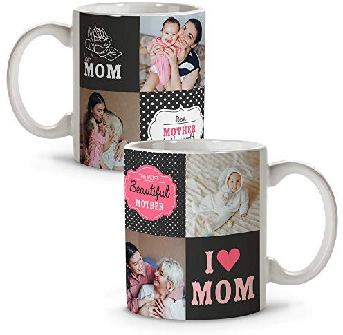 LolaPix Taza Personalizada con Foto y Texto. Regalos Día de la Madre. Regalos Originales. Varios diseños Capacidad 330ml. For Mom
