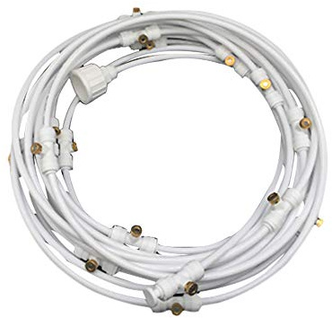 Kit de sistema de refrigeración por nebulización al aire libre de 6 a 18 m en blanco y negro para invernadero, jardín, patio, riego, línea de riego para plantas de verano (blanco, 15 m)