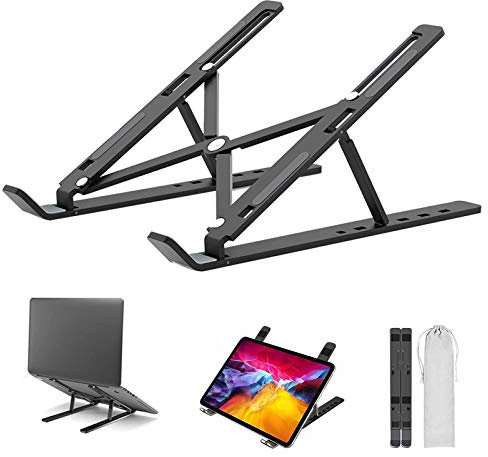 IME Laptop Stand Adjustable Notebook Stands Holder for Desk, Portable Tablet and Computer Stand Holder, Foldable Ergonomic Laptop Riser Mount, Universal Suitable for Kinds of Size Laptops and Tablets