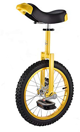QWEASDF 16 18 Erwachsenentrainer Einrad höhenverstellbar Skidproof Butyl Mountain Reifen Balance Radfahren Heimtrainer Fahrrad,Gelb,18”