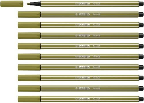 STABILO - Premium-Filzstift - Pen 68-10er Pack - schlammgrün