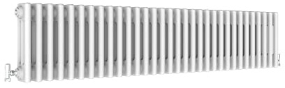 Traditional 3 Column Central Heating Radiator Horizontal Rads Cast Iron Style White 300x1460mm