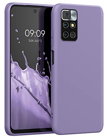 kwmobile Hülle kompatibel mit Xiaomi Redmi 10 (2021/2022) Hülle - weiches TPU Silikon Case - Cover geeignet für kabelloses Laden - Veilchen Lila