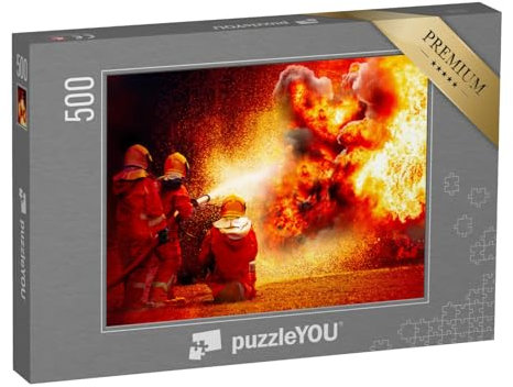 puzzleYOU: Puzzle 500 Teile „Feuerwehrleute bekämpfen eine Explosion“ – aus der Puzzle-Kollektion Feuerwehr