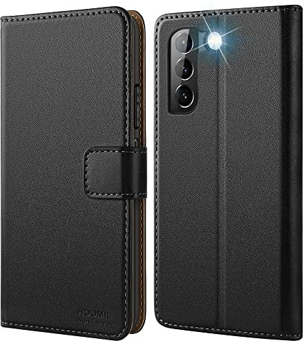 HOOMIL MagFlip Handyhülle für Samsung Galaxy S22+ Plus 5G Hülle, [Erstklassige Handwerk] Premium Leder Tasche Klappbar Case Schutzhülle - Schwarz